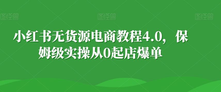 小红书无货源电商教程4.0，保姆级实操从0起店爆单【拆解】-87创业网