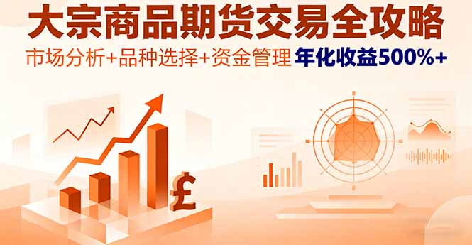 大宗商品期货交易全攻略，市场分析+品种选择+资金管理，年化收益500%+-87创业网
