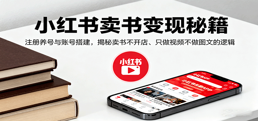 小红书卖书变现秘籍，注册养号与账号搭建，揭秘卖书不开店、只做视频不做图文的逻辑-87创业网