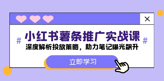 小红书-薯条推广实战课：深度解析投放策略，助力笔记曝光飙升-87创业网