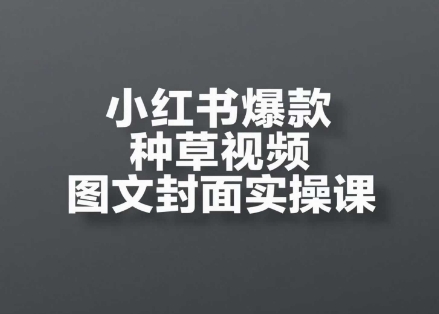 小红书爆款种草视频图文封面实操课，​开店、选品、引流、变现全流程-87创业网