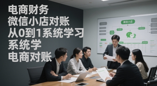电商财务微信小店对账，从0到1系统学习电商对账-87创业网