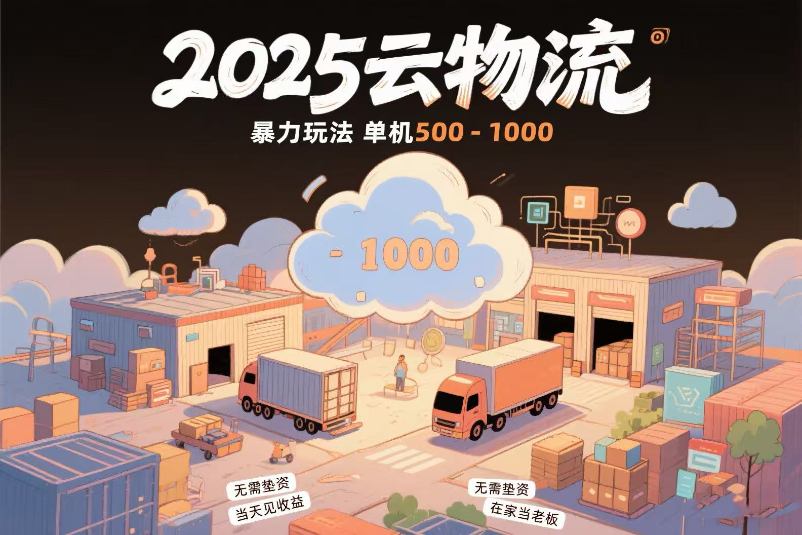 云物流赚差价，项目纯利润500~1000，无需垫资，当天到账。不需要有车，…-87创业网