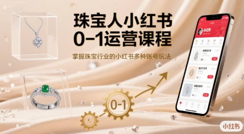 珠宝人小红书0-1运营课程，掌握珠宝行业的小红书多种账号玩法-87创业网