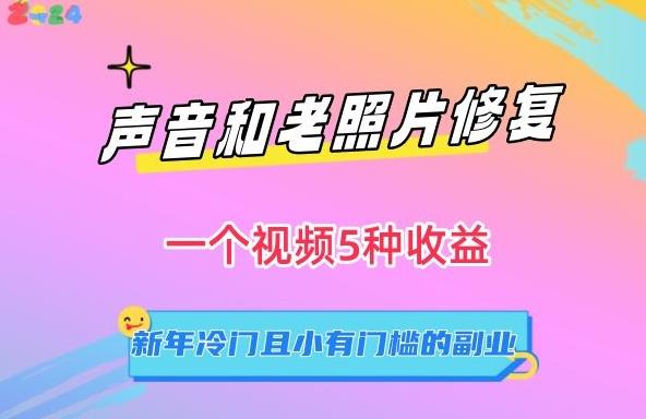 声音和老照片修复，一个视频5种收益，新年冷门且小有门槛的副业【揭秘】-87创业网