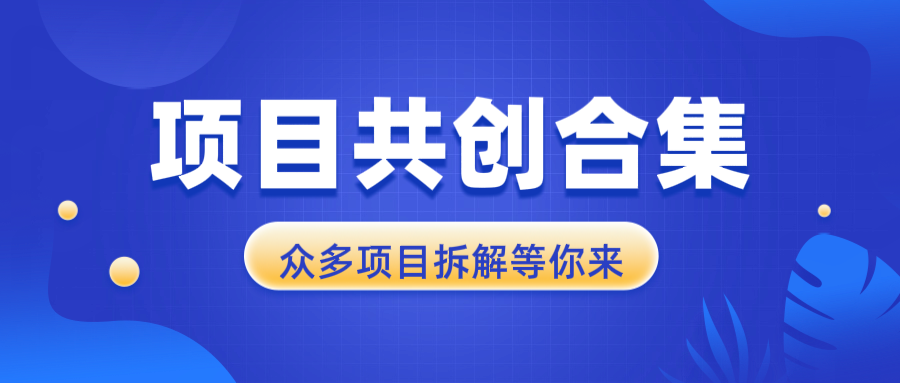 项目共创合集，从0-1全过程拆解，让你迅速找到适合自已的项目-87创业网