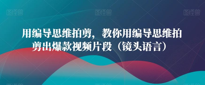 用编导思维拍剪，教你用编导思维拍剪出爆款视频片段(镜头语言)-87创业网