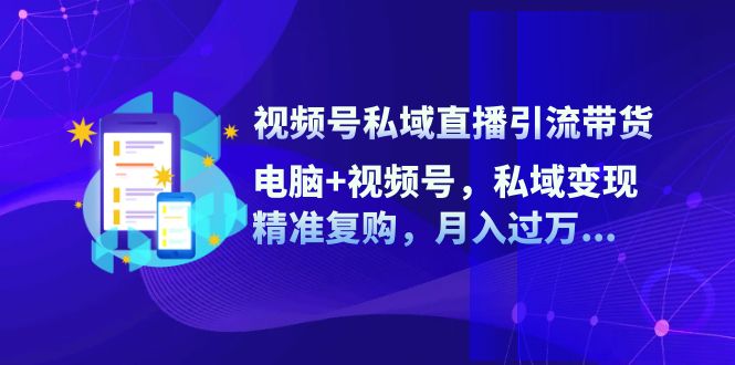 视频号私域直播引流带货：电脑+视频号，私域变现，精准复购，月入过万…-87创业网