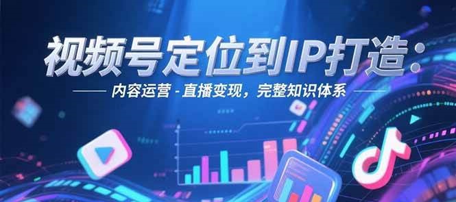 视频号定位到IP打造：账号搭建-内容运营-直播变现，完整知识体系-87创业网