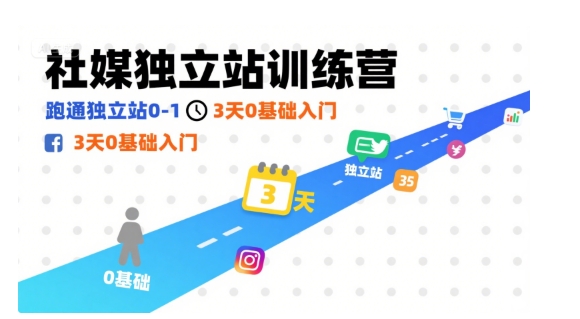 社媒独立站训练营，跑通独立站0-1，3天0基础入门-87创业网