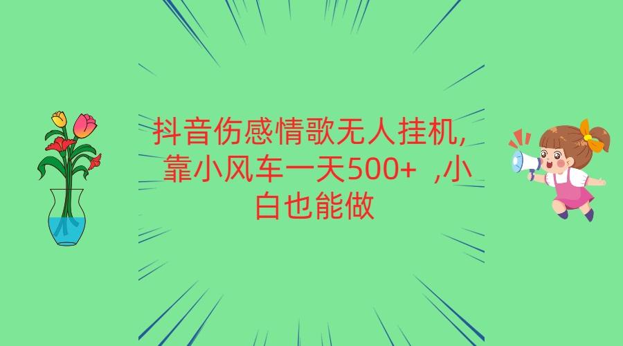 抖音伤感情歌无人挂机 靠小风车一天500+ 小白也能做-87创业网