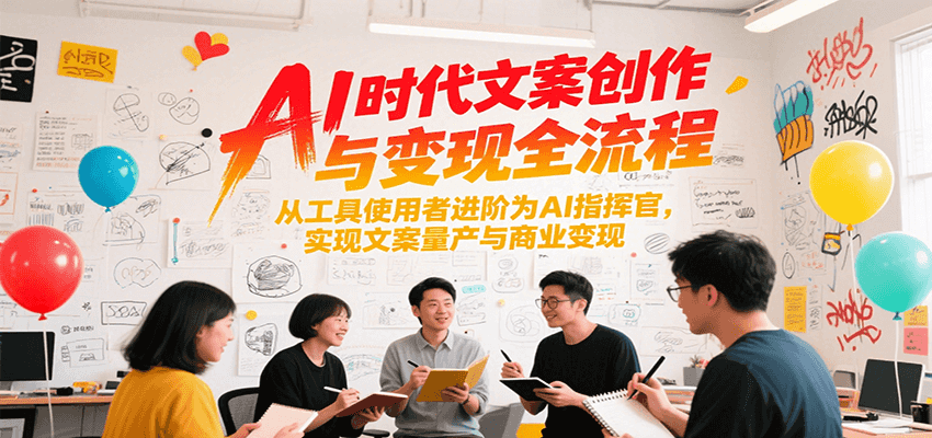AI时代文案创作与变现全流程，从工具使用者进阶为AI指挥官，实现文案量产与商业变现-87创业网