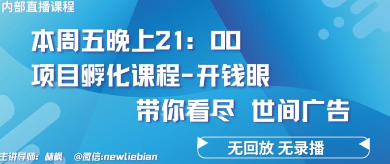 4.26日内部回放课程《项目孵化-开钱眼》赚钱的底层逻辑【揭秘】-87创业网