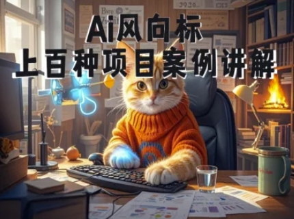 Ai风向标-附100种项目案例玩法-0基础小白到大神ai视频商业应用教学-87创业网