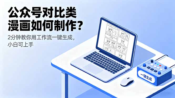 公众号对比类漫画如何制作？2分钟教你用工作流一键生成，小白可上手-87创业网