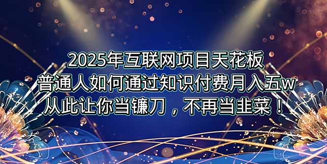 2025年互联网项目天花板，普通人如何通过卖项目实现逆风翻盘，月入5W＋！-87创业网