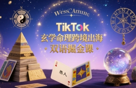 TikTok玄学命理跨境出海双语掘金课，手把手教你用命理知识精准直击海外用户痛点-87创业网