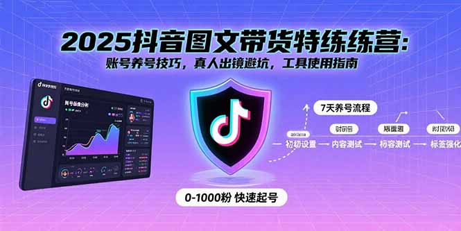 2025抖音图文带货特练营：账号养号技巧，真人出镜避坑，工具使用指南-87创业网