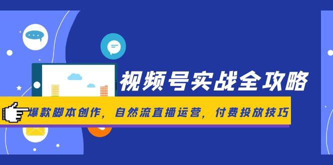 视频号实战全攻略，爆款脚本创作，自然流直播运营，付费投放技巧-87创业网