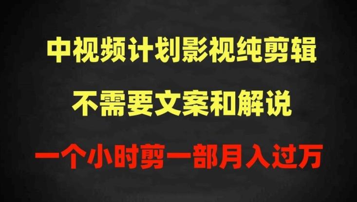 中视频计划影视纯剪辑，不需要文案和解说，一个小时剪一部，100%过原创月入过万【揭秘】-87创业网