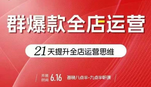 贾真电商群爆款全店运营，21天提升全店运营思维，起店、全店运营爆款不断-87创业网