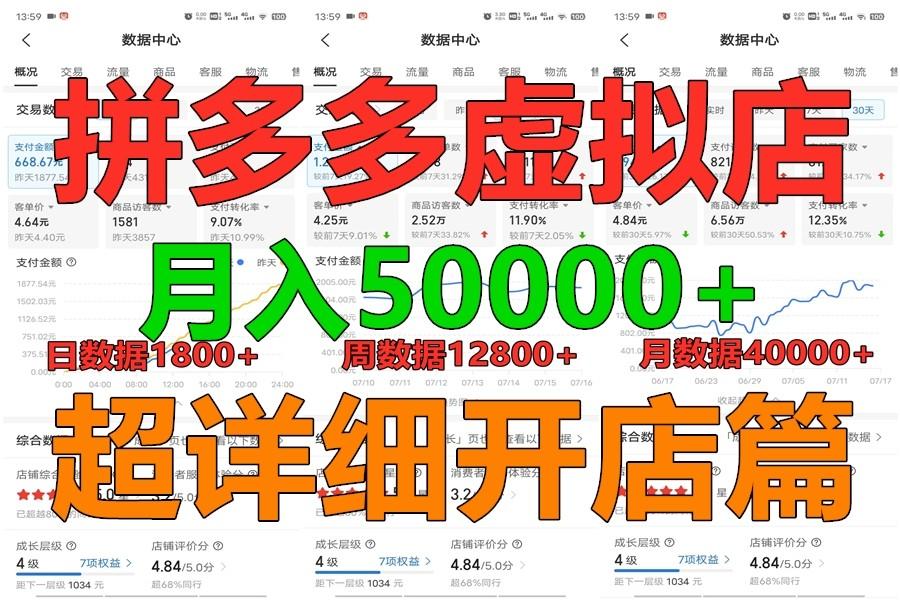 拼多多虚拟电商训练营月入40000+你也行，暴利稳定长久，副业首选-87创业网