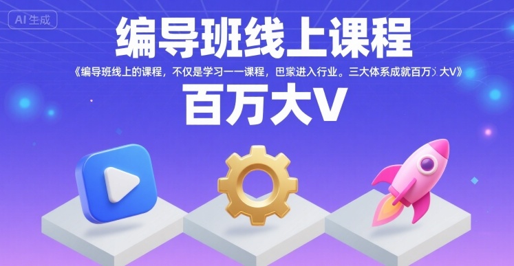 编导班线上课程，不仅是学习一门课程，更是进入一个行业，三大体系成就百万大V-87创业网