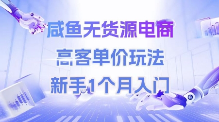 咸鱼无货源电商，高客单价玩法，新手1个月入门-87创业网