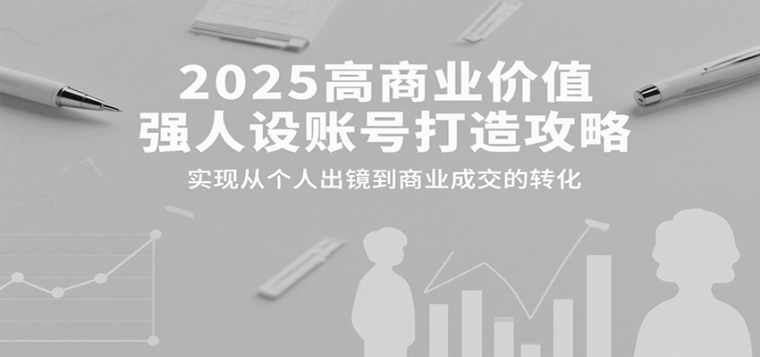 2025高商业价值强人设账号打造攻略，实现从个人出镜到商业成交的转化-87创业网