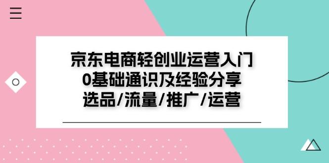 京东电商-轻创业运营入门0基础通识及经验分享：选品/流量/推广/运营-87创业网