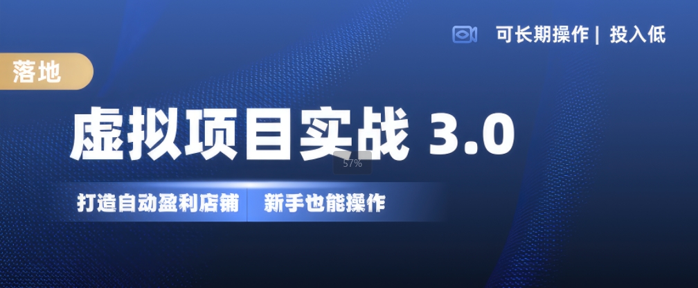 虚拟项目实战3.0，打造自动盈利店铺，可长期操作投入低，新手也能操作-87创业网