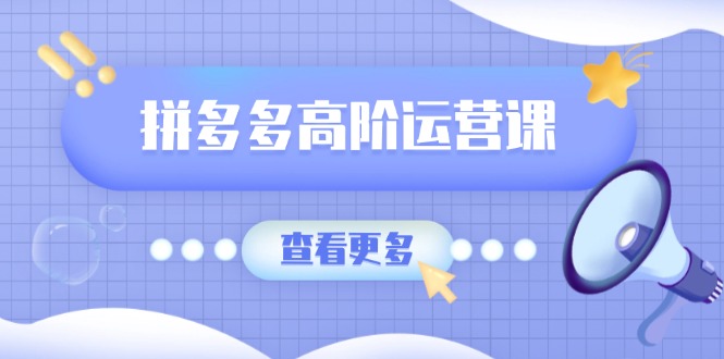 拼多多高阶运营课：极致群爆款玩法，轻付费无尽复制，打造单品爆款之路-87创业网