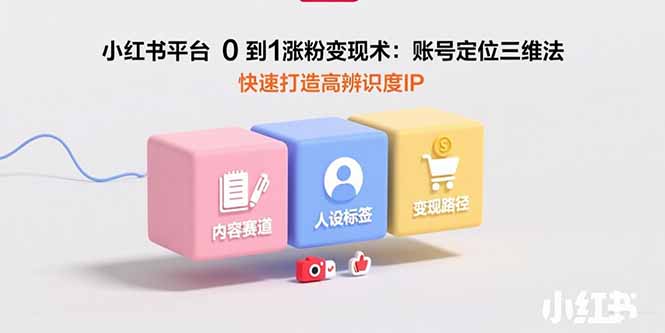 小红书平台0到1涨粉变现术：账号定位三维法，快速打造高辨识度IP-87创业网
