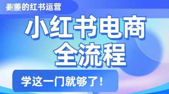 小红书电商全流程，精简易懂，从入门到精通，学这一门就够了-87创业网