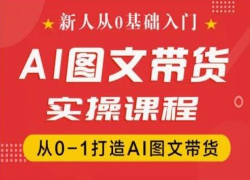 新人从0基础入门，抖音AI图文带货实操课程，从0-1打造AI图文带货-87创业网