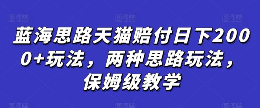 蓝海思路天猫赔付日下2000+玩法，两种思路玩法，保姆级教学【仅揭秘】-87创业网