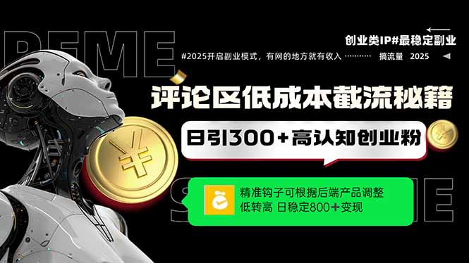评论区低成本引流秘籍，精准钩子直击用户，单账号日增300+创业粉，日稳…-87创业网