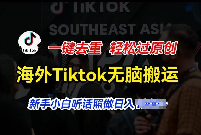 海外Tiktok短视频无脑搬运，一键去重轻松过原创，新手小白听话照做日入几张【揭秘】-87创业网