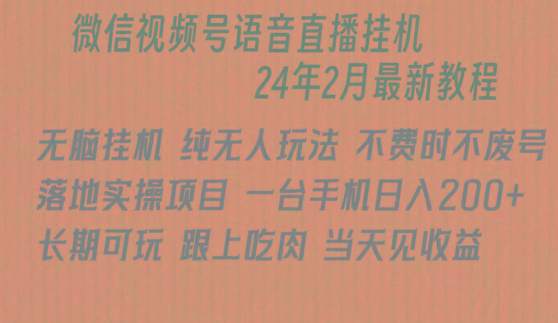 微信直播无脑挂机落地实操项目，单日躺赚收益200+-87创业网