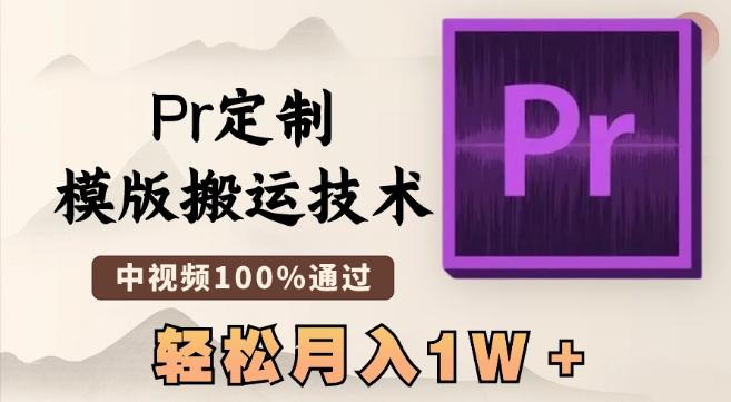 最新Pr定制模版搬运技术，中视频100%通过，几分钟一条视频，轻松月入1W＋【揭秘】-87创业网