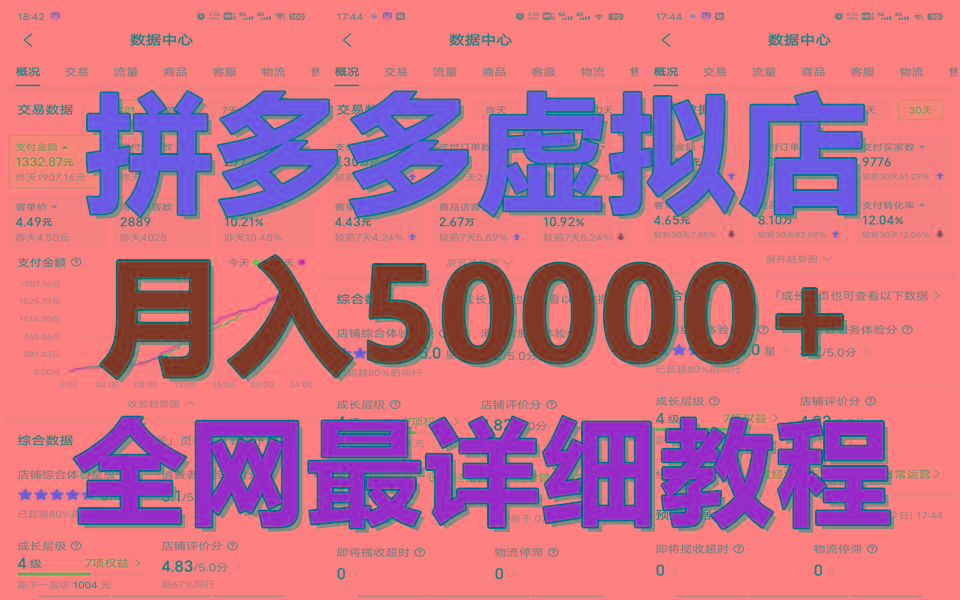 拼多多虚拟电商训练营月入50000+你也行，暴利稳定长久，副业首选-87创业网