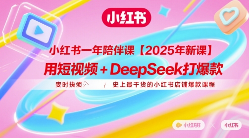 小红书一年陪伴课【2025年新课】，用短视频+deepSeek打爆款，史上最干货的小红书店铺爆款课程-87创业网