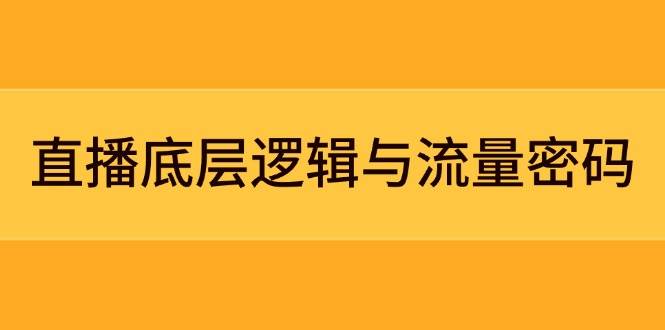 直播底层逻辑与流量密码：定位模型+案例拆解，急速流承接与数据优化全攻略-87创业网