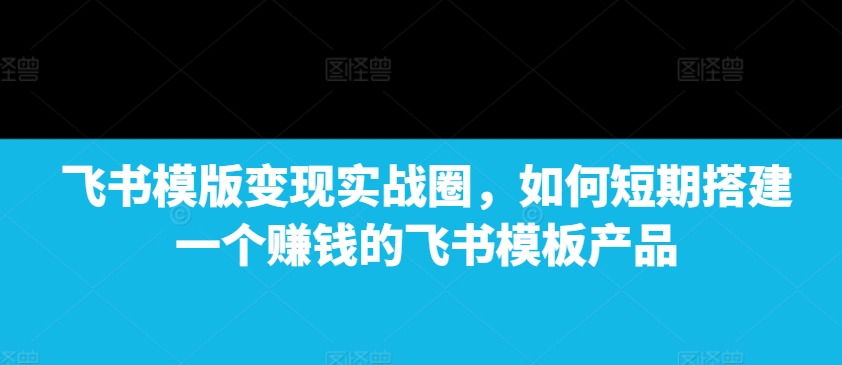 飞书模版变现实战圈，如何短期搭建一个赚钱的飞书模板产品-87创业网