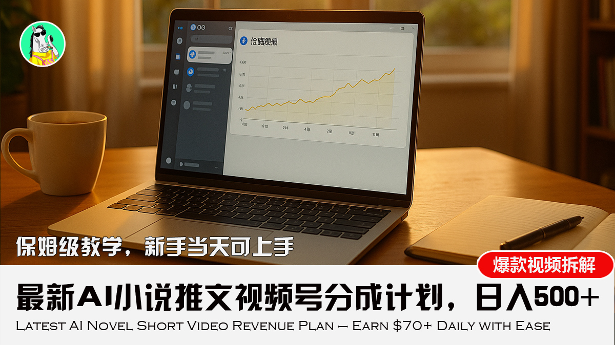 最新AI小说推文视频号分成计划，新手小白也能当天日入500+教程-87创业网