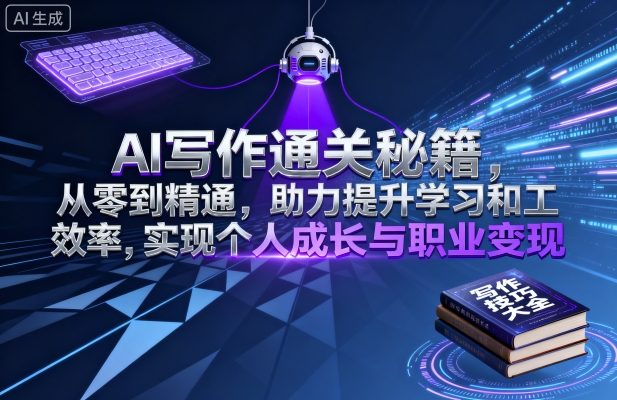 AI写作通关秘籍，从零到精通，助力提升学习和工作效率，实现个人成长与职业变现-87创业网