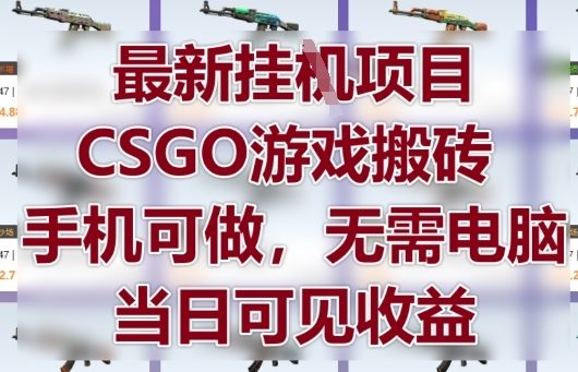 最新挂G项目，CSGO游戏搬砖，手机可做，无需电脑，当日见收益【揭秘】-87创业网
