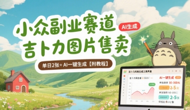 小众副业赛道 吉卜力图片售卖 单日2张+ AI一键生成【附教程】-87创业网